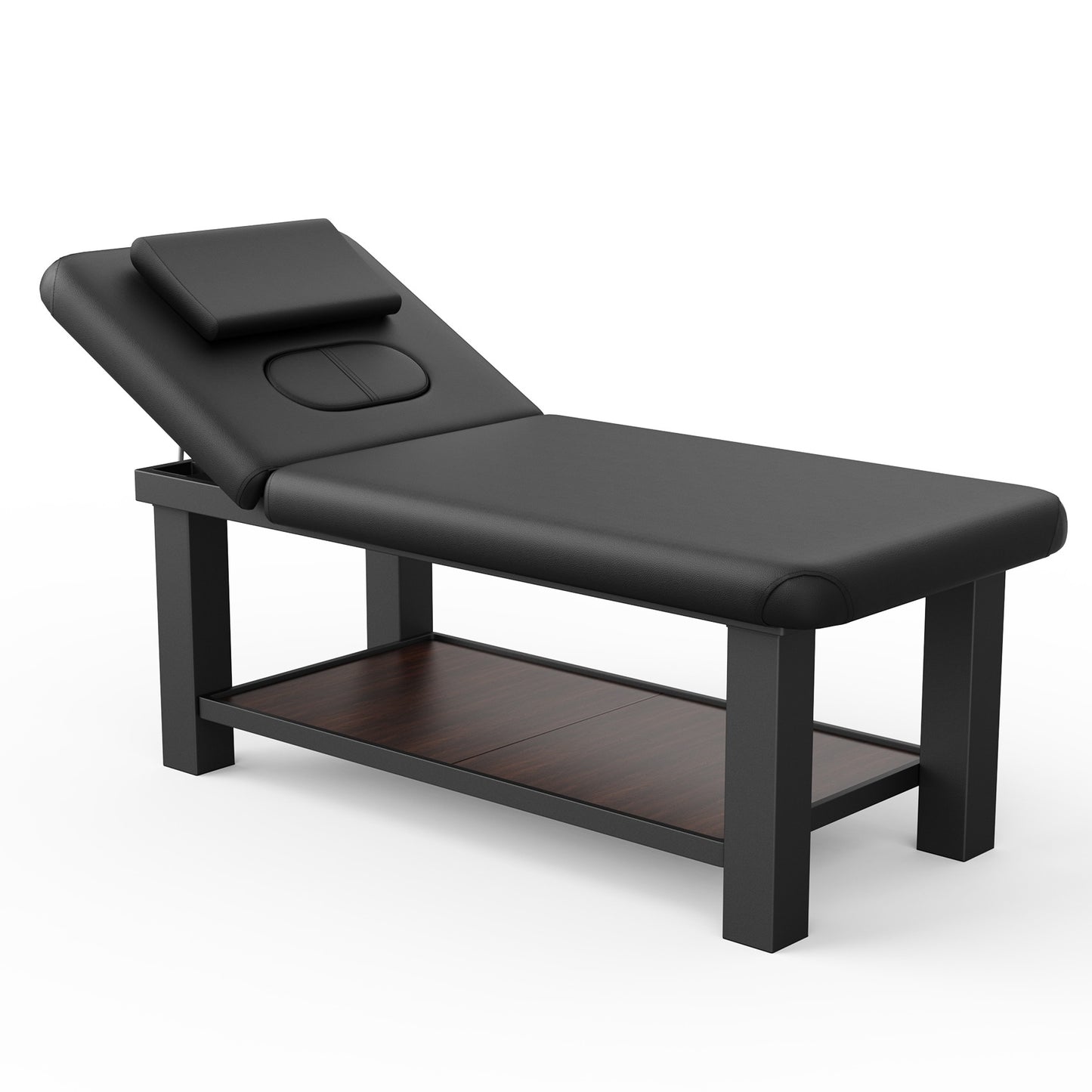 80 Inches Wide -Beauty Salon Beauty Bed Modern Massage Bed - Black 10*10 square leg iron frame structure