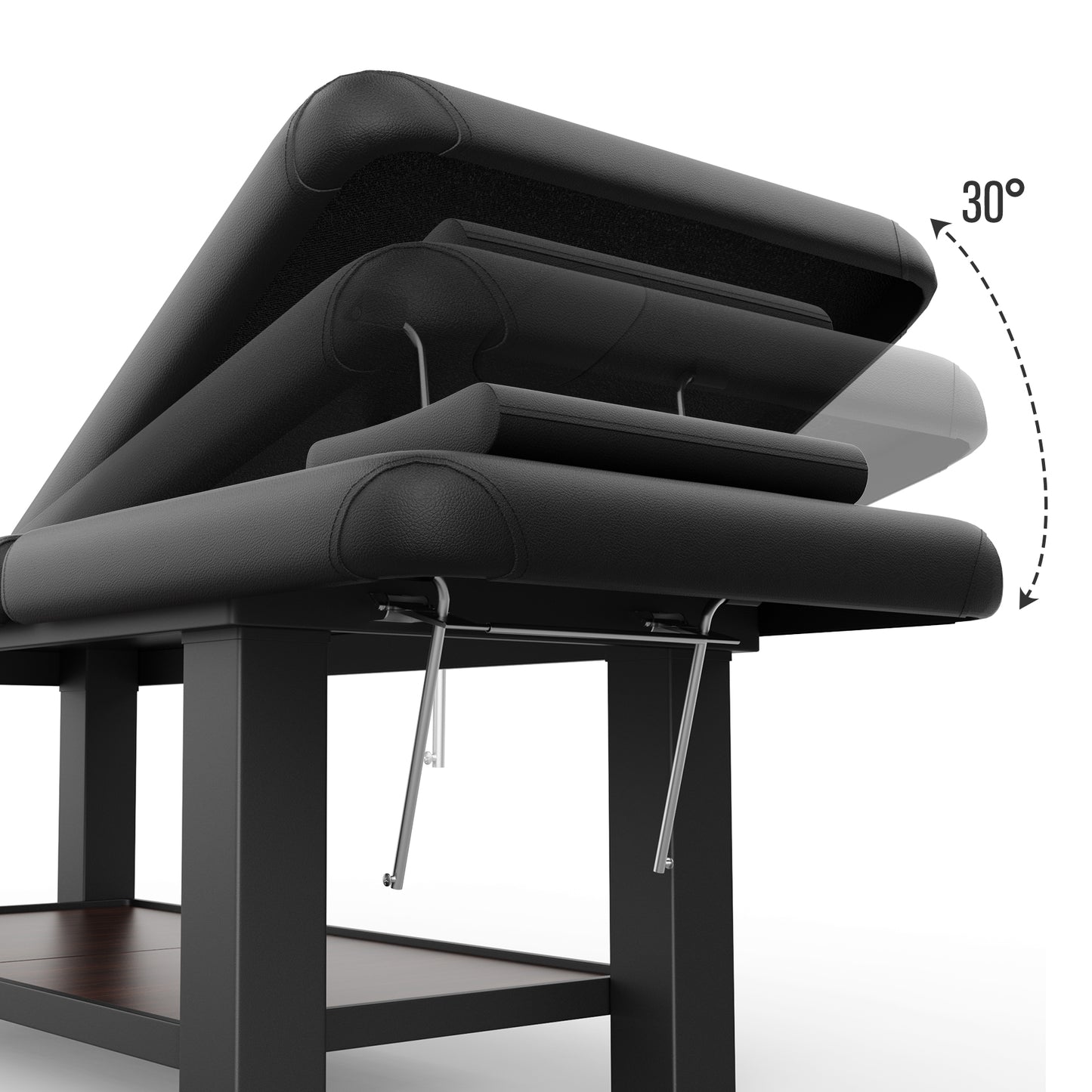 80 Inches Wide -Beauty Salon Beauty Bed Modern Massage Bed - Black 10*10 square leg iron frame structure