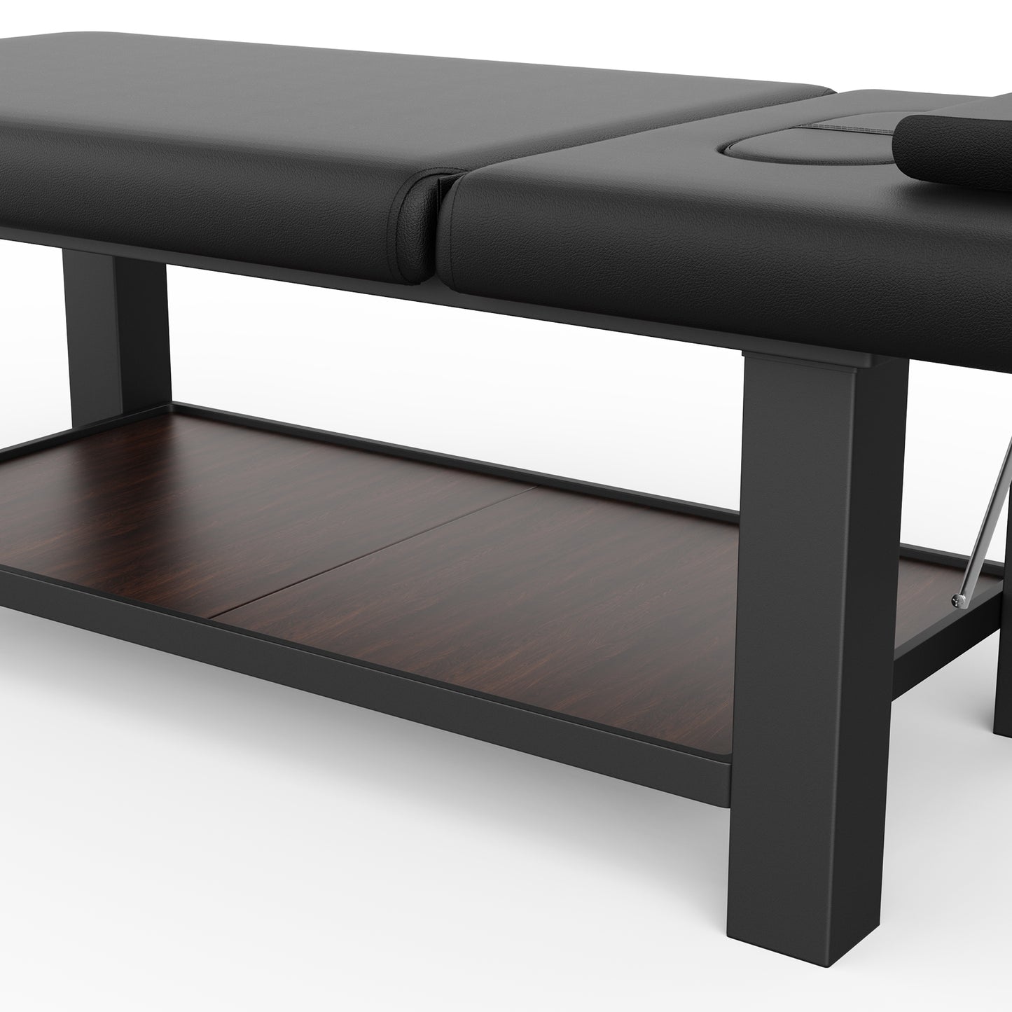 80 Inches Wide -Beauty Salon Beauty Bed Modern Massage Bed - Black 10*10 square leg iron frame structure