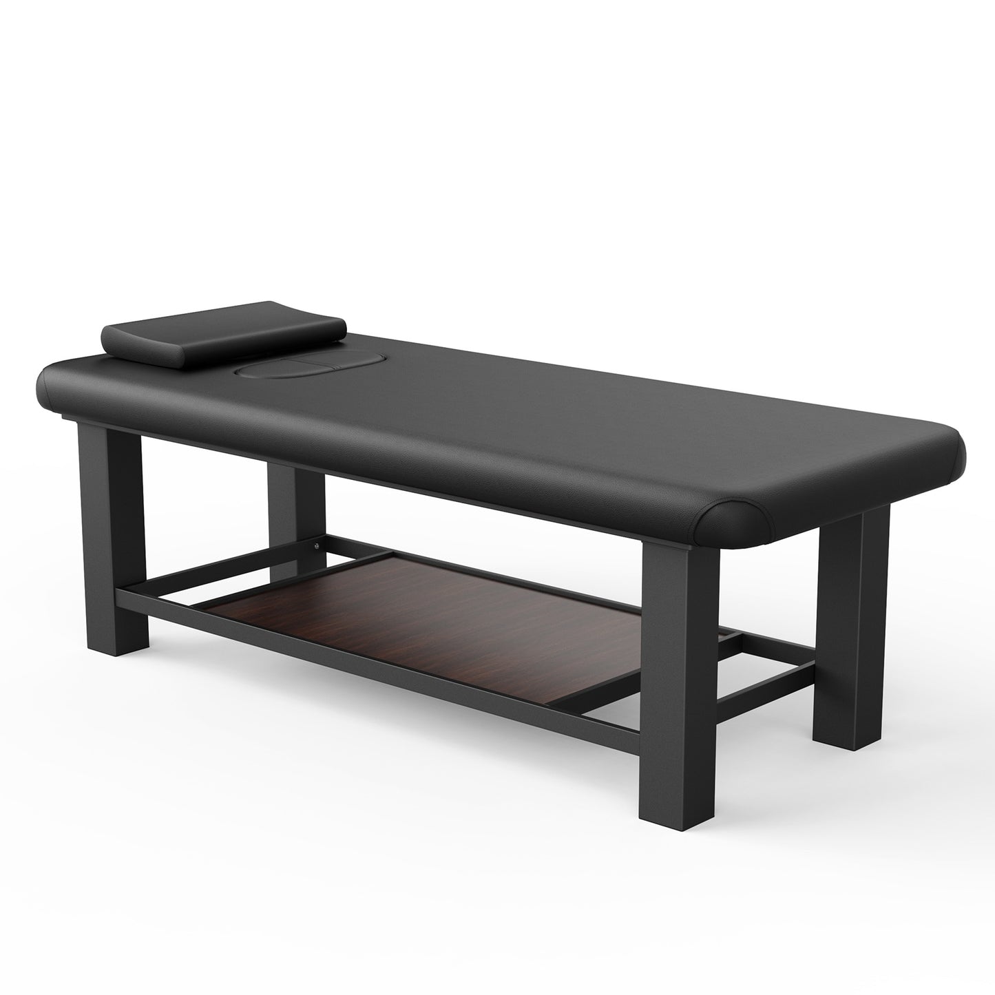80 Inches Wide -Beauty Salon Beauty Bed Modern Massage Bed - Black 10*10 square leg iron frame structure