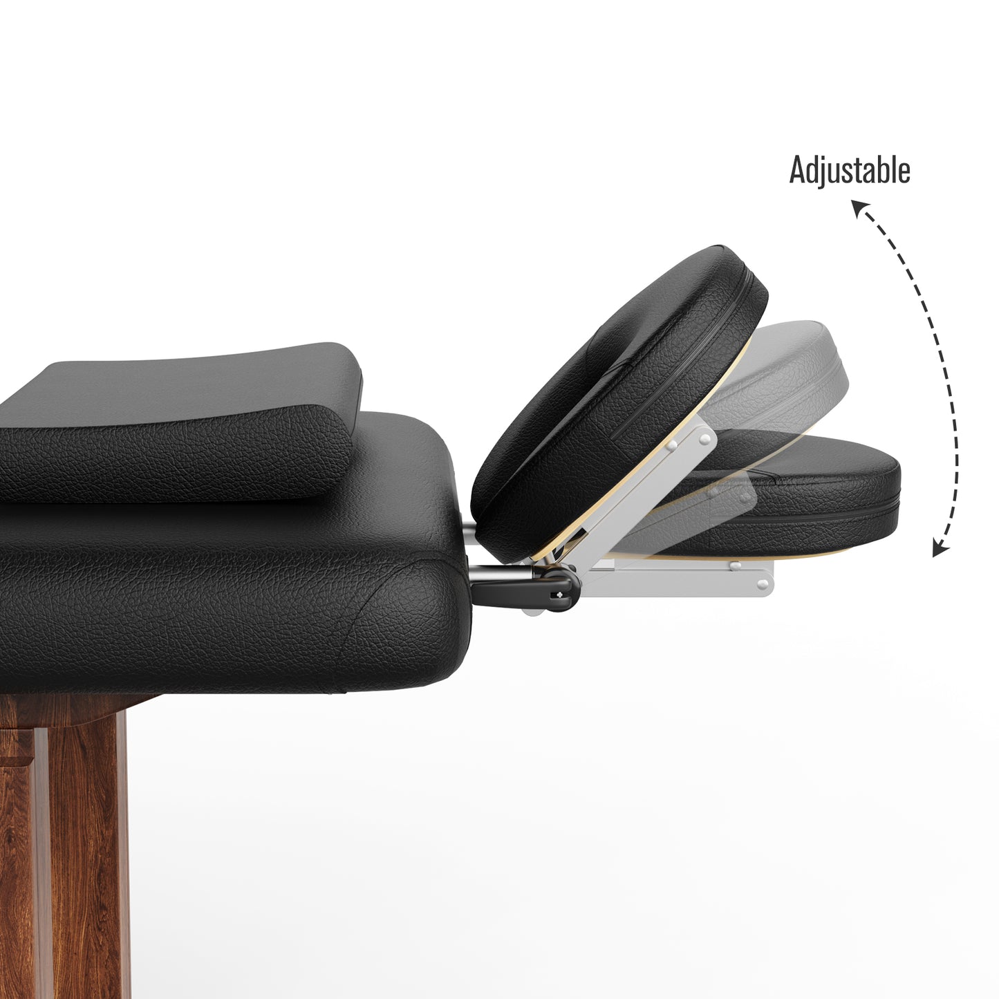 80 Inches Wide -Beauty Salon Beauty Bed Modern Massage Bed - Black High quality birch, 4 adjustable height legs, with C-shaped pillow, chest hole pillow