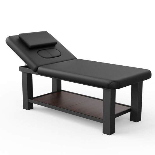80 Inches Wide -Beauty Salon Beauty Bed Modern Massage Bed - Black 10*10 square leg iron frame structure