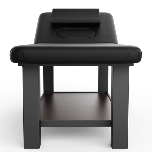 80 Inches Wide -Beauty Salon Beauty Bed Modern Massage Bed - Black 10*10 square leg iron frame structure