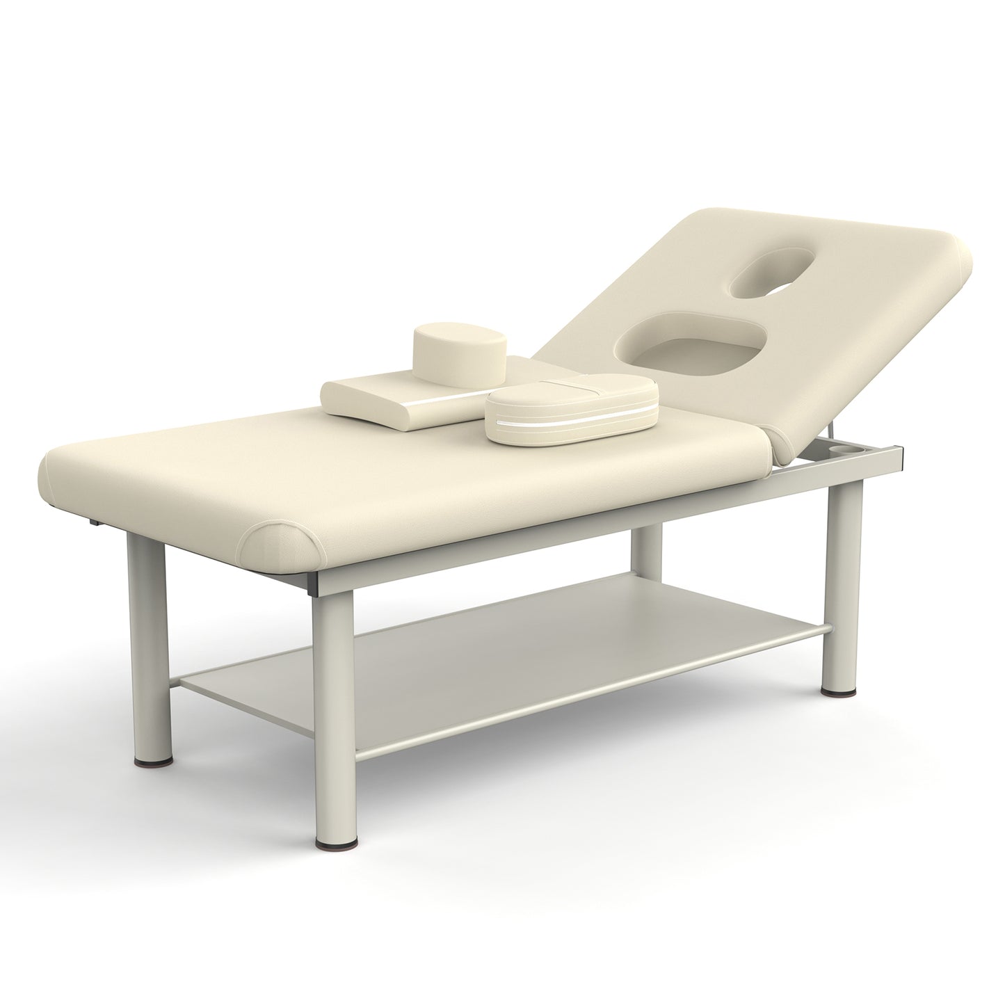 80 Inches Wide - Quality Leather Beauty Spa Furniture Massage Table Bed Iron on Round Legs Facial Bed Beauty Bed